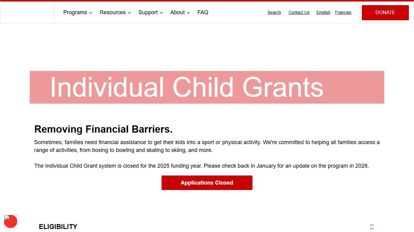 Individual Child Grants – Jumpstart
