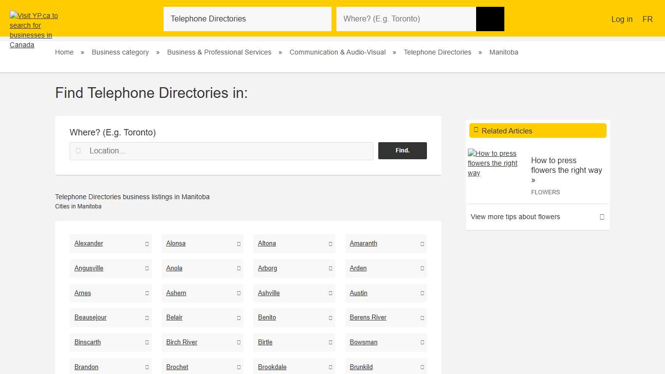 Find Local Telephone Directories in Manitoba YellowPages.ca